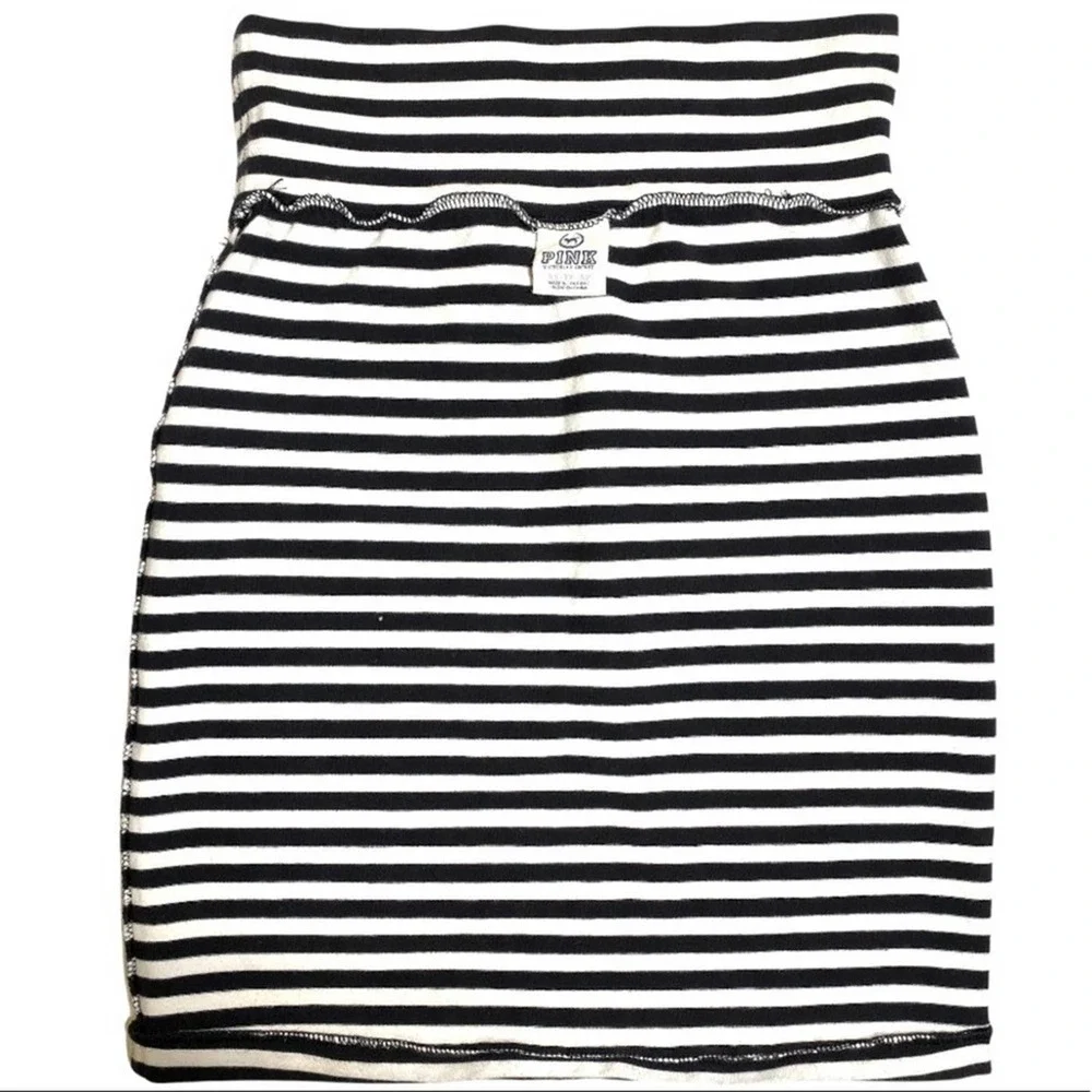 PINK VICTORIA’S SECRET Striped Fitted Stretch Mini Skirt